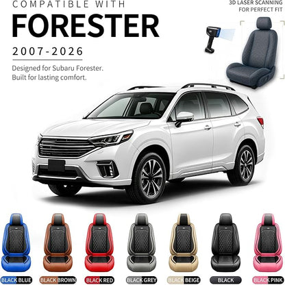 for Subaru Forester 2009-2026 Car Seat Covers, Full Set, Blue | Luxury Full Coverage Leather Seat Protectors, Waterproof Breathable, Non-Slip, Easy to Install, Airbag Compatible, All-Season - Image 4