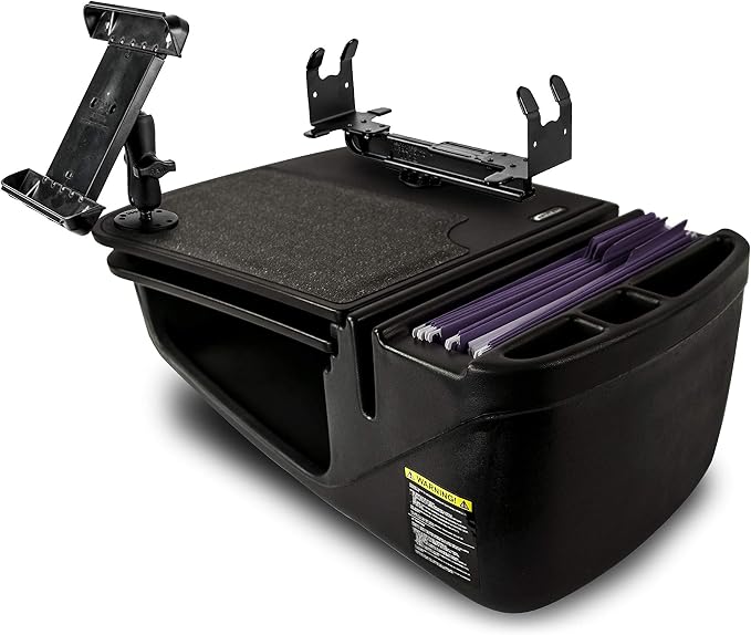 AutoExec AE-GMCD-PI-TAB-PS-BT GripMaster Car Desk for Your Vehicle Workstation and Mobile Office, Black with 400 watt Power Inverter,Tablet Mount and Printer Stand | 400 Watt Power Inverter, Tablet Mount, Printer Stand, Vehicle Workstation and Mobile O... by AutoExec