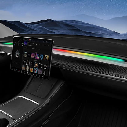 LED Car Ambient Lighting Strip for Tesla High Brightness with APP Control Multiple Colors and Car LED Strip Lighting Neon Lights for Model 3/Y (Dashboard) by RYE