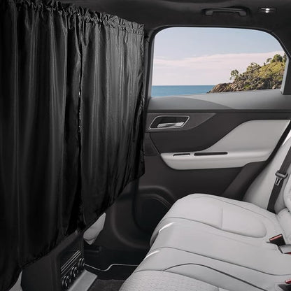 Car Privacy Curtain - Universal Auto Divider Between Rear Seat, Blackout Sun Shades, Side Window Covers for Travel, Camping, Nap, Sleeping (1Pc) by NEMTMCUA