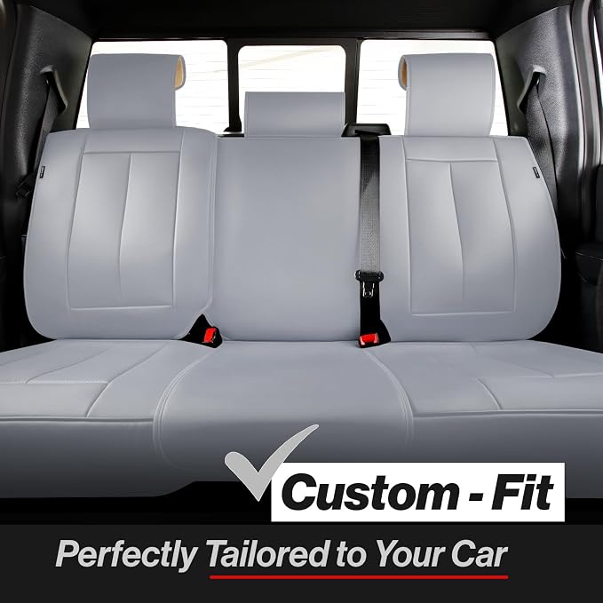 Coverland Custom SUV Car Seat Covers for 2016-2026 Subaru Crosstrek | Premium Waterproof Faux Leather Non-Slip Memory Foam Airbag Compatible Custom Fit Interior Protector [Rear Seat-Gray] - Image 2