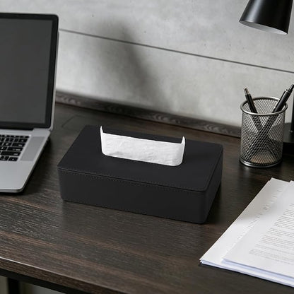 Rectangle Tissue Box Cover with Magnetic Closure, Inner Height 2.2" | 2 Different Sizes, PU Leather Tissue Box Cover, Decorative Rectangular Tissue Holder for Bathroom Nightstand Car Office - Image 5