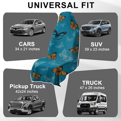2 Pack Car Towels Seat Cover with Storage Bag, Multifunctional Microfiber Towel for Gym Outdoor Sport Running,Picnic, Beach, Pet Dog Travel,Fits Car SUV Truck (Blue Butterflies) - Image 6