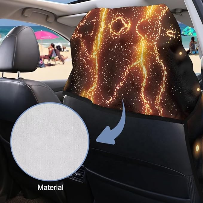 Car Seat Towel Cover After Gym Lightning Sea Turtle Print Car Seat Hoodie Towel with Storage Bag Quick-Dry Sweat Towels for Gym Workout, Running, Swimming, Beach and Hiking - Image 4