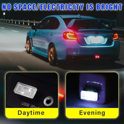 Augeny 4 PCS USB LED Car Interior Atmosphere Lamp, Plug-in USB Decor Night Light, Portable Auto Ambient Lighting Kit, Universal Vehicle Interior Accessories for Most Cars (White) - Image 4