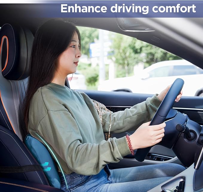 Lumbar Support Pillow for Office Chair, Memory Foam Car Back Cushion | Lumbar Pillow Lower Back with Adjustable Straps, Ergonomic Chair Back Pillow for Office, Car, Gaming Chairs and Bed - Image 4