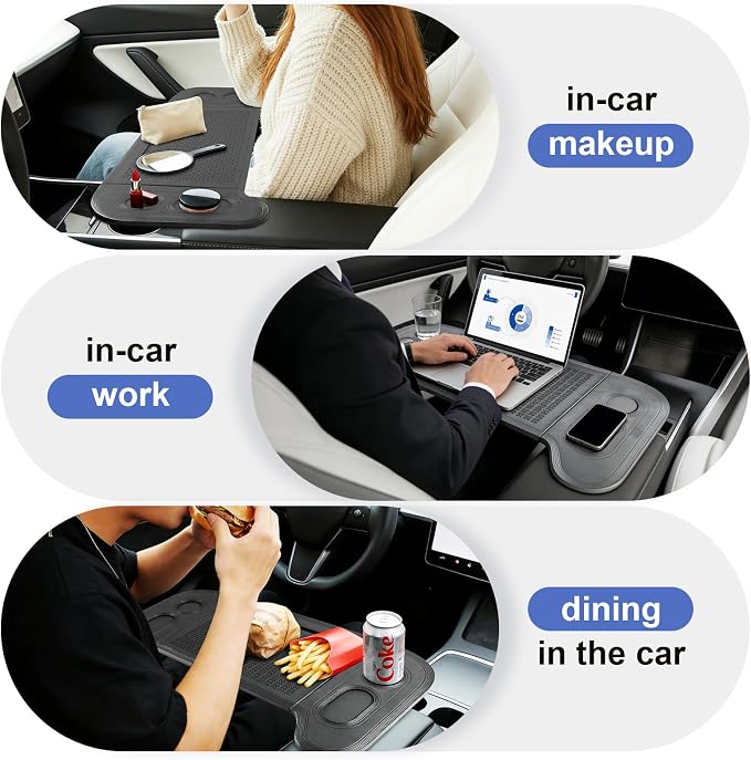 GearUp Universal Car Table Tray for Eating Foldable Car Desk for Laptop | Fits Most Vehicle Models, PE Material, 22lbs Load Capacity, Stable Support, Mobile Work, Easy Storage - Image 4