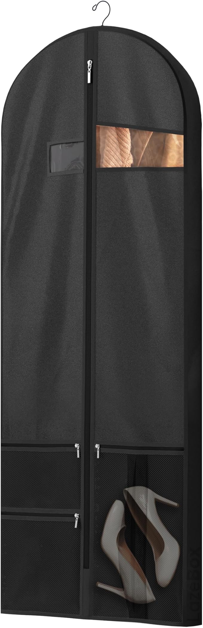 Lazebox 60 inch Garment Bags for Closet Storage and Travel with Zipper Pocket, Heavy Duty Waterproof Hanging Suit Bag with Handles for Suits, Coats, Jackets, Shirts, 1 pack by Lazebox