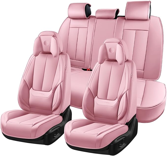 Coverado Car Seat Covers, Seat Covers for Cars, Waterproof Leather Auto Seat Protectors, Leather Car Seat Cushion, Car Interiors Accessories Universal Fit for Most Cars by COVERADOAUTO