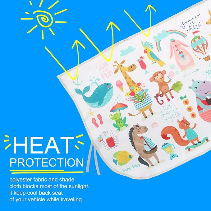 Car Window Shades for Side Windows Baby and Kids,Car Back Window Sun Shade Covers,Strong Magnetic Sunshades Curtains for Truck,27.5" x 19.5" (Animal Friends) - Image 6