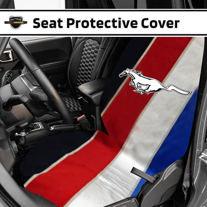 Seat Armour Seat Protector Towel for Mustang Pony Tribar – Soft Machine Washable Car Seat Cover Towel – Easy to Install, Multipurpose Car Seat Towel - Image 2