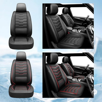 Fit Altima Car Seat Covers for Nissan Altima 2010-2025 2026- Full Set Premium Leather, Waterproof&Breathable, All-Weather Seat Cushion Protecto & Airbag Compatible, 2 Front Seat Black - Image 9