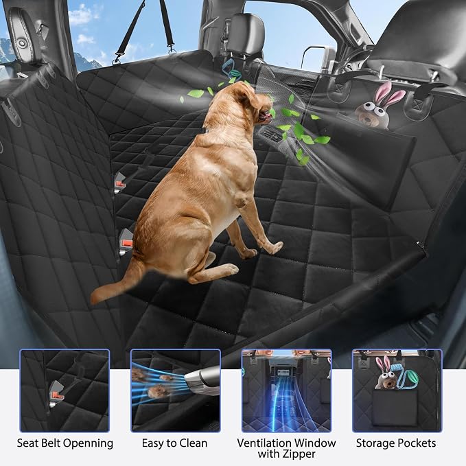 Hard Bottom Dog Truck Seat Cover for Crew Cab Trucks with Blanket | Pet Hammock for F150, RAM1500, Sierra, Tundra, Silverado, Soft Bed, Extender Space, Sturdy, Hold 420lb, Waterproof, Easy Care - Image 6