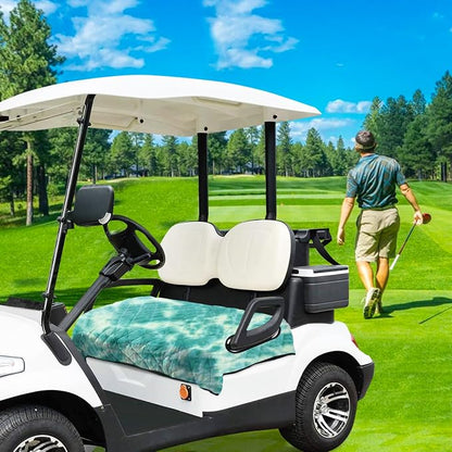 YOKYHOM Golf Cart Seat Covers, Thick Plush & Non-Slip Backing, Blue Green | Heat & Cold Protection, All-Season Comfort, 51 x 30.5 in, Fits Most 2 & 4 Passenger EZGO, Club Car, Yamaha & Icon Carts - Image 7