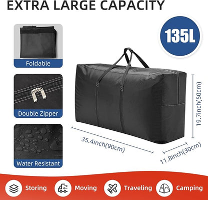 Extra Large travel duffel bag with Strong Handles, Waterproof duffel bag, Durable Zippers, Extra Large Storage Totes for Space Saving and Moving Supplies - Image 3