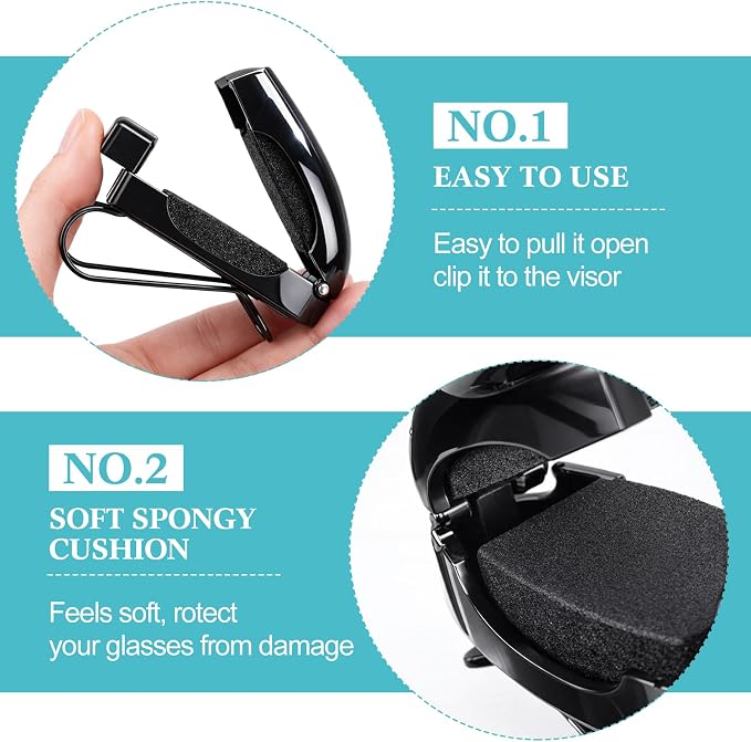 Frienda 20 Pcs Sunglasses Holder for Car Sun Visor Clip,Black | Visor Clips for Eyeglasses, Securely Holds Glasses, Ticket Card Holder, Metal Shell Spring Clip, For Women Men Drivers - Image 3