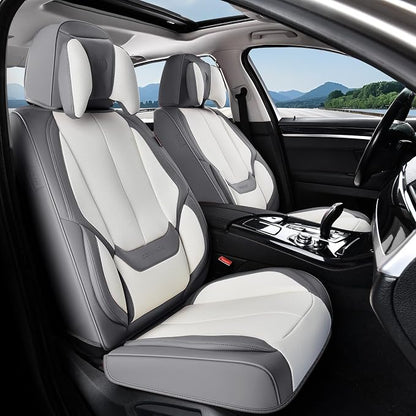 Coverado Car Seat Covers, Seat Covers for Cars, Waterproof Leather Auto Seat Protectors, Leather Car Seat Cushion, Car Interiors Accessories Universal Fit for Most Cars by COVERADOAUTO