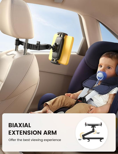 Lamicall Car Headrest Tablet Holder - 3 in 1 Extension Arm Tablet Car Mount | Road Trip Essentials for Kids, for 4.7-11" Devices, for iPad Pro Air Mini, Galaxy, Fire HD, Red - Image 2