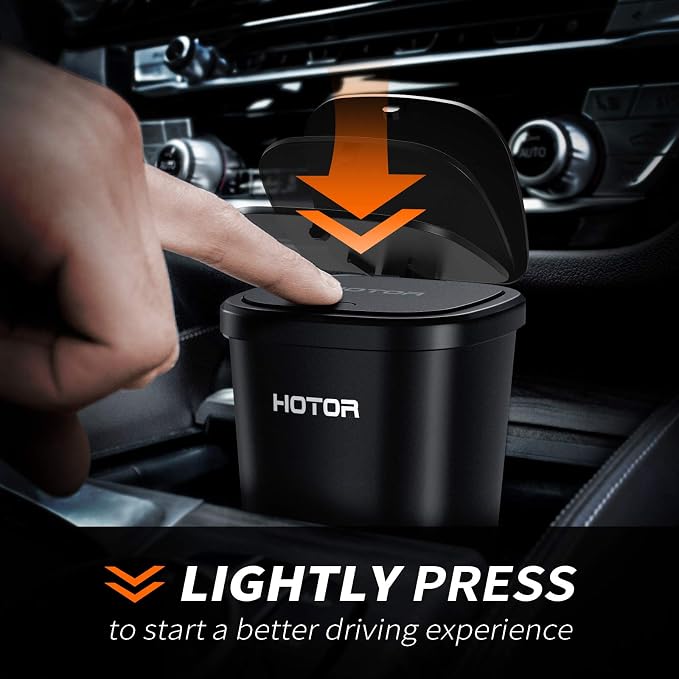 HOTOR Car Trash Can with Lid, 30 Trash Bags, Black, 2-Pack | Multipurpose Car Trash Cup and Garbage Can for Car, Office & Home, Suitable for Various Daily Storage and Disposal Needs - Image 2