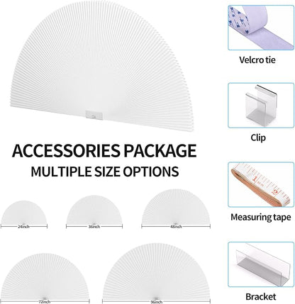 Myshade Arch Window Shades Half Circle Light Filtering Cellular Shades Cordless No Drill Blinds for Windows Half Moon Honeycomb Fabric No Tools Shades Easy Install (2PCS White 72" W X 36" H) - Image 5