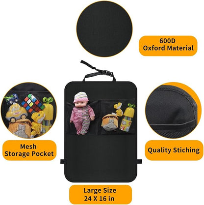 Kick Mats with Organizer -2 Pack Backseat Protector SeatCovers for Your Car, SUV, Minivan or Truck Seats - VehicleBack Seat Kids Safety Accessories -Universal Fit AutomotiveInterior Protectors - Image 7