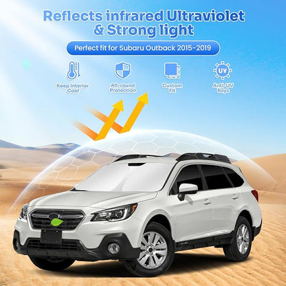Canvcle Window Shades for 2015-2019 Subaru Outback Accessories Windshield Sun Shade Side Rear Window Covers Sunshade Sun Visor Shield Privacy Protection for Camping Keep Vehicle Cool Black 8PCS - Image 2