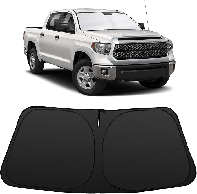 Windshield Sun Shade for 2007 2008 2009 2010-2026 Tundra Toyota | Foldable, Full covered for windshield, Block UV Rays, Heat Reduction, Easy to install, Keeps Car Cooler by YYCKE