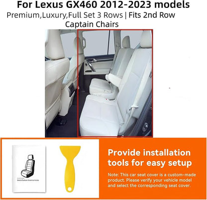 Ranaya Custom Fit Lexus Seat Covers for Lexus GX460 2012–2023 | for Base,Premium,Luxury,6-Passenger Full Set,(2nd Row Captain Chairs),Waterproof Leatherette, Pet & Kid Friendly,Brown - Image 4