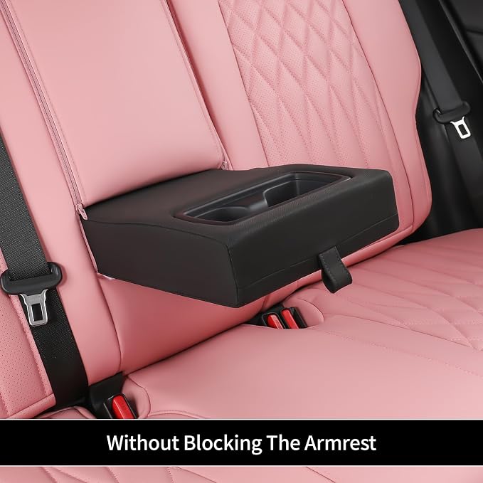 EKR Rav4 Seat Covers Custom Fit for Toyota Rav4 (Hybrid) LE/XLE Premium 2026, Leather Car Seat Cover Full Set for SUV,Faux Leather(Pink) - Image 8