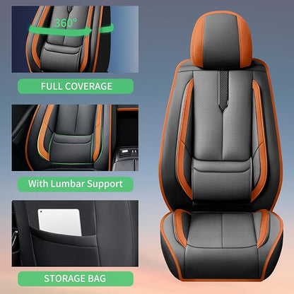 Fit Rogue Car Seat Covers for Nissan Rogue 2014-2024 2025 2026 -Upgraded Premium Waterproof & Breathable Leather,Airbag Compatible,All-Weather Seat Cushion Protector,Full Set,Black-Brown - Image 8