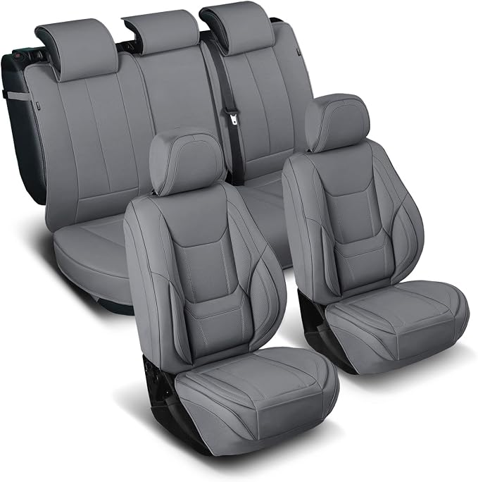 Coverland Premium Custom Fit Truck Car Seat Covers Full Set Seat Waterproof | Airbag Compatible Non-Slip Seat Cover for 2024-2026 Ford Ranger SuperCrew Cab [Dark Gray - Size Chart X86] by Coverland