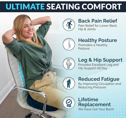 ComfiLife Doctor Recommended Seat Cushion - Premium Gel & Memory Foam Office Chair, Car Seat, Lifting Cushion - Chair Cushions for Back & Sciatica Relief - Seat Cushions for Office & Desk (Navy) - Image 5
