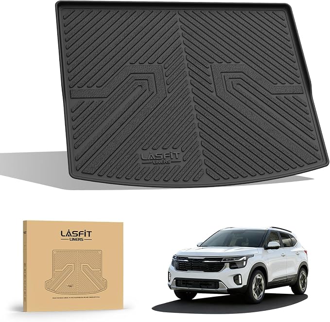 LASFIT Cargo Mat for Kia Seltos 2026 2025 2024 2023 2022 2021 | (Only Fit with Cargo Floor in the Lower Position) All Weather TPE Custom Fit Cargo Trunk Mat Accessories, Black - Image 9