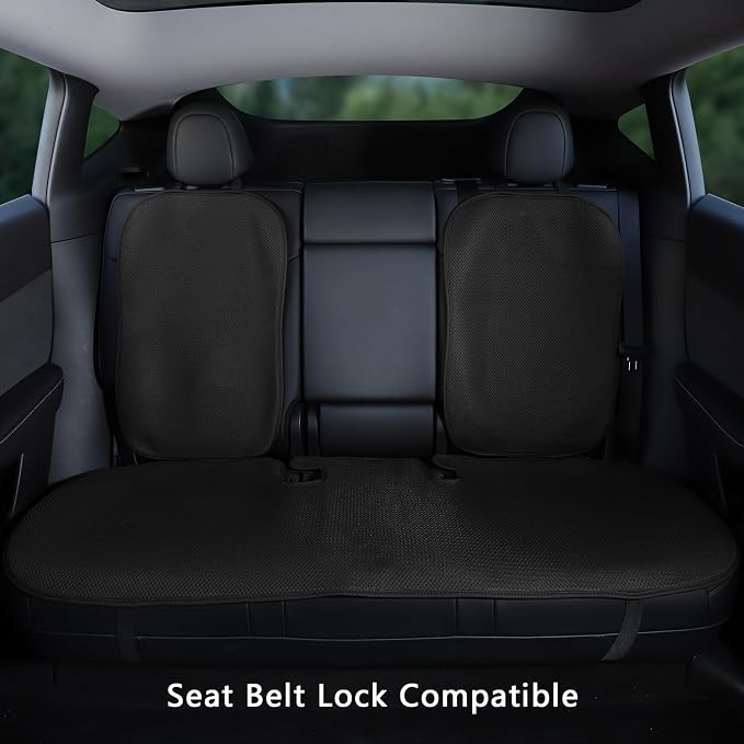 TOPABYTE Rear Car Seat Cover Custom Fit for Tesla Model Y Juniper 2020-2026 | Breathable Interior Seat Cushion Rear Back Seat Protector All Season Protection Anti-Slip Accessories - Image 7