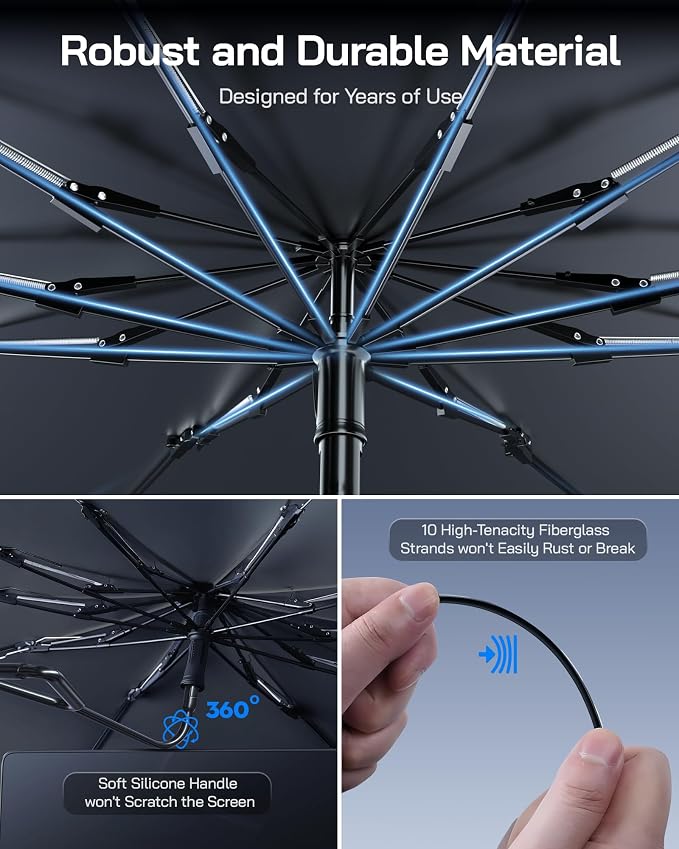 Pigenius Windshield Sun Shade Umbrella for Kia Sportage 2023-2026. Foldable Umbrella Sunshade with Silver Heat Shield to Keep Cool UDS - Image 6