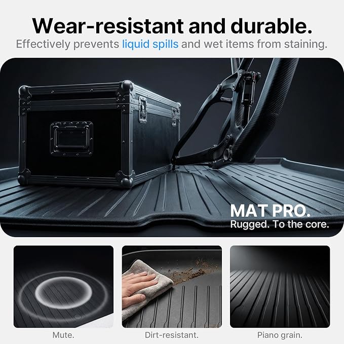 4 Pcs Floor Mats for Tesla Model Y Juniper Accessories 2025 2026 (Standard/Premium/Performance) 5-Seater, All Weather Custom Fit TPE Trunk Mats Cargo Liner Anti-Slip - Image 6