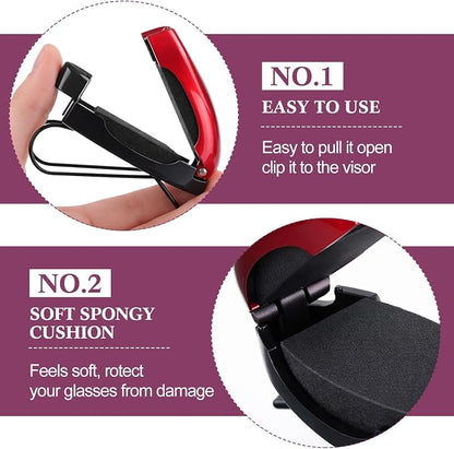 Frienda 5 Pcs Car Sun Visor Clip Sunglasses Holder,Classic Color | Visor Clips for Eyeglasses, Securely Holds Glasses, Ticket Card Holder, Metal Shell Spring Clip, For Women Men Drivers - Image 5