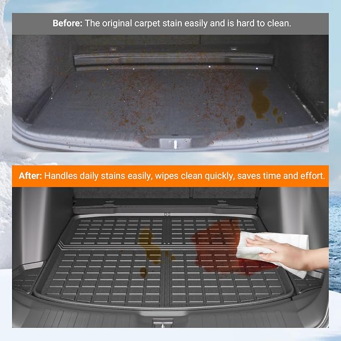 powoq Fuel Trunk Mat Compatible with 2017-2022 Honda CRV Cargo Mat All Weather Cargo Liner Replacement for 2017-2019 2020 2021 2022 Honda CRV Accessories (Fit 17-22 Fuel Model, Trunk Mat) - Image 3