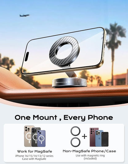 Viccux 2026 Upgraded Vacuum Magnetic Phone Holder for Car, 89LB Suction | 2400GF Strong Magnetic, 360° Adjustable Car Phone Holder for MagSafe, Dashboard Suction Cup Phone Mount for iPhone 17 16 15 - Image 6