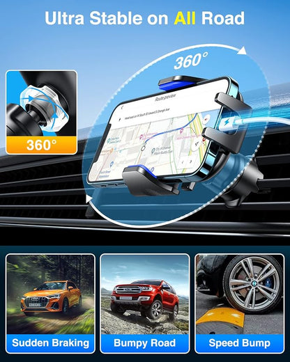 VANMASS [True Military-Grade] Car Phone Holder [Best Suction & Clip] Cell Phone Mount for Dashboard Windshield Vent Truck Cradle Dash Stand for iPhone 15 Pro Max 14 13 12 Android, Blue - Image 8