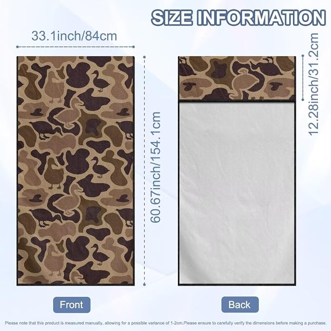 SEANATIVE Duck Camo Print Seat Cover Universal Car Sport Towel Seat Cushion Sweat-Absorbent Towel Cloth Suitable for All Seasons Beach Seat Cover Washable - Image 7