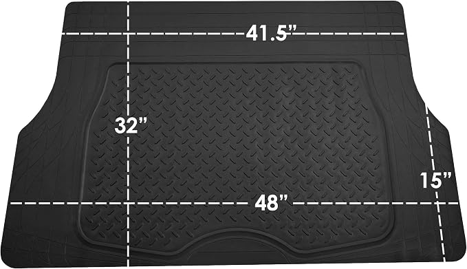 FH Group Premium Liners Tall Channel Trimmable All Weather Rubber Full Set Car Floor Mats (Blue) w. Trimmable All-Season Cargo Liner (Black) - Universal Fit for Cars Trucks and SUVs - Image 6