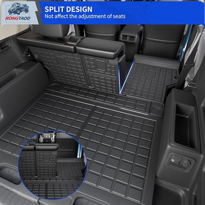 Rongtaod Cargo Mat & Backrest Mats for 2010-2024 Toyota 4Runner 5 Seats | with Sliding Tray, Trunk Mat Cargo Liner TPE All Weather Back Seat Cover Protector 2023 4 Runner Accessories - Image 4