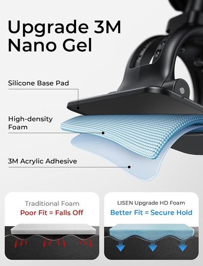 LISEN for MagSafe Car Phone Mount -Strong Magnets Magnetic Phone Holders for Your Car 2-in-1 Vent Dashboard Magnet Cell Phones Holder Mounts Car Accessories Gitfs for Men Women fit iPhone, CarbonFiber - Image 6