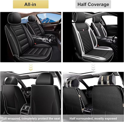 IKABEVEM Car Seat Covers for Hyundai Accent 2017-2025 2026, 2-Pack Front | Luxury Fuax Leather, Waterproof, Airbag Compatible, Easy to Install, Scratch‑Resistant Seat Protection, Black - Image 5