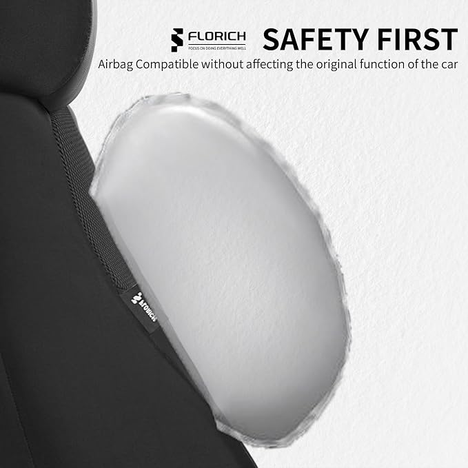 Seat Covers, Car Seat Covers Full Set, Black Seat Covers for Cars 5 Seats, Breathable Car Seat Protector, Front and Rear Car Seat Cushion, Automotive Seat Covers Universal Fit for Most Cars SUV Trucks - Image 5