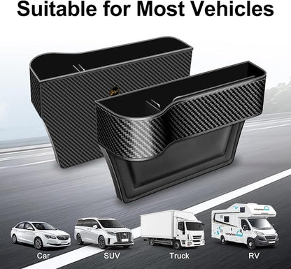 Car Seat Gap Filler Organizer, 2 Pack Car Console Organizer with Cup Holder | Auto Console Side Storage Box with 2 Seat Hooks, Car Organizer Front Seat for Drink, Phones, Keys, Fit for Car SUV Truck - Image 7