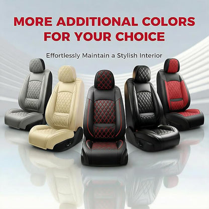 for Subaru Forester 2009-2026 Car Seat Covers, Front Pair, Red | Luxury Full Coverage Leather Seat Protectors, Waterproof Breathable, Non-Slip, Easy to Install, Airbag Compatible, All-Season - Image 3