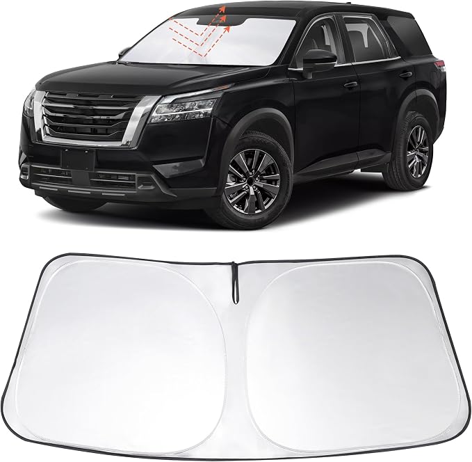 Windshield Sun Shade Sunshade for 2022-2026 Ni ssan Pathfinder | Full covered for windshield, Foldable & Durable, Block UV Rays, Reduce Heat, Easy to install, Keeps Car Cooler by LHFLIVE