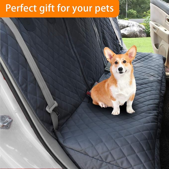 Honest Dog Car Seat Covers, Dog seat Cover with Side Flap for Cars, Trucks, and Suv's - Waterproof & Nonslip Pet Seat Cover for Backseat - Image 8